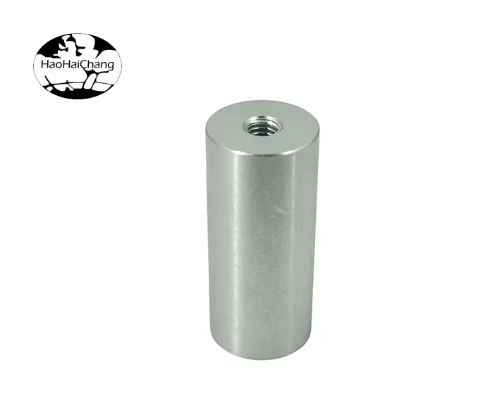 HHC-0760 OEM custom CNC machining double through hole internal thread aluminum stud cylindrical internal thread double through stud